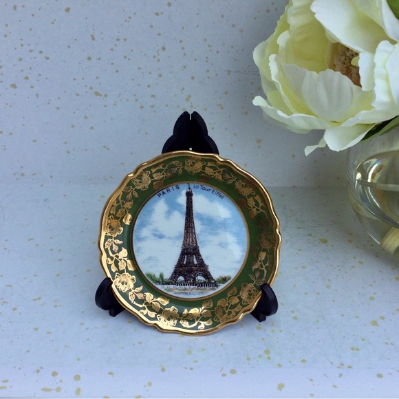 Limoges Other - Miniature Limoges Paris Eiffel Tower Plate